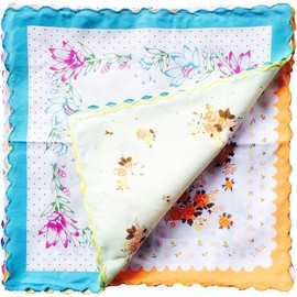 Women's Cotton Handkerchiefs – Soft & Reusable, Pack of 2 – Gentle on Skin, Everyday Use (Assorted 8)