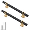 Lepatape 10 Pack 5 Inch Black and Gold Cabinet Pulls