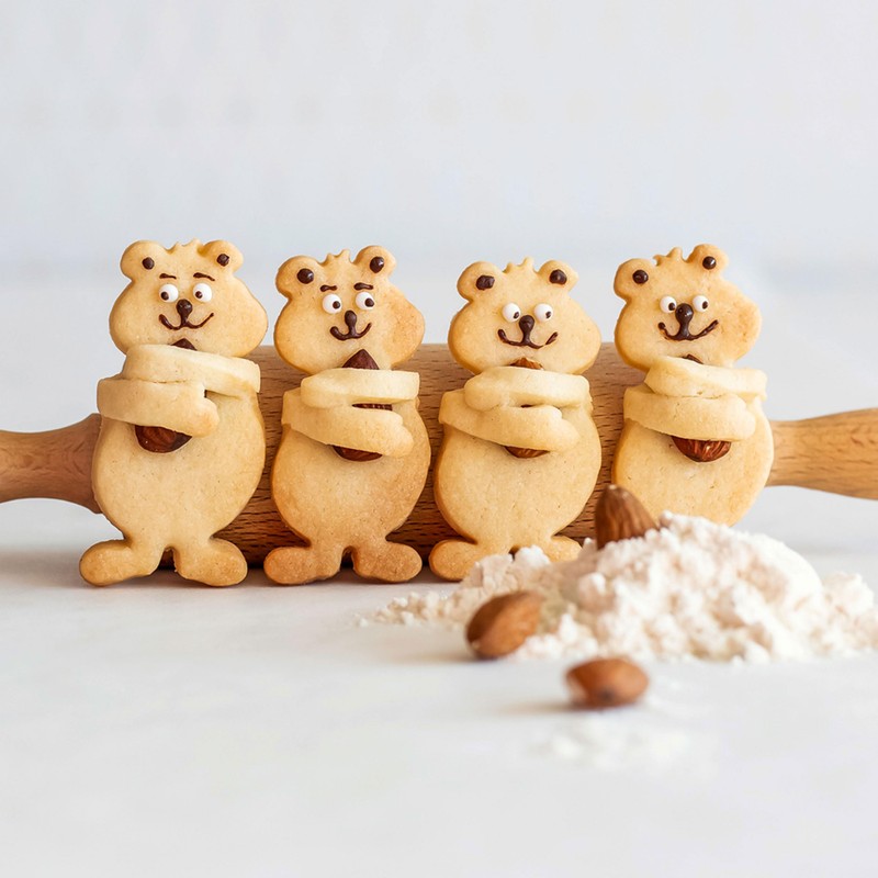 Staedter Push-Me-Bear Cookie Cutter, Stainless Steel