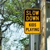 GicnKeuz Slow Down Sign, 18 x 12 Inches Kids at