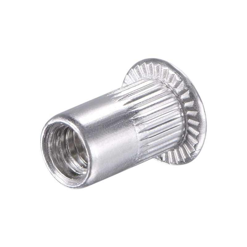 uxcell M4 Rivet Nuts Aluminium Alloy Knurled Flat Head Threaded