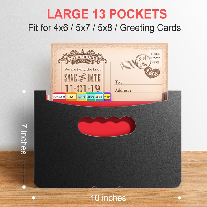 Vowcarol Greeting Card Organizer Expanding Organizer Greeting Card Storage Box