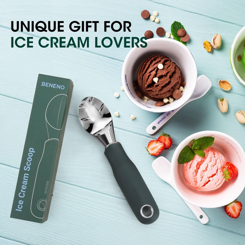 Beneno Heavy Duty Ice Cream Scoop - Upgraded Anti-Fracture Design,