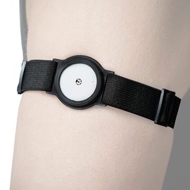 DiaBrothers Freestyle Libre 2 Fixation Strap Holder with Adjustable Bracelet – Holder: Black – Bracelet: Black – Size: S (15-25 cm)