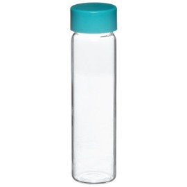 Qorpak GLC-00980 Borosilicate Glass 4mL Clear Type I Screw Thread Vial, with Green Thermoset F217 and PTFE Lined Cap Attached, 15mm Diameter x 45mm Height (Case of 144)