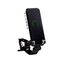 FLAMMA Guitar Tuner Clip On Tuner for Electric Guitar Bass Tuner Ukulele Tuner Power Saving Mode LED Display Metal Clip (White)