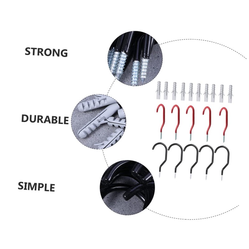TEHAUX 10 Sets Bike Hooks Set for Wall Mounting Durable
