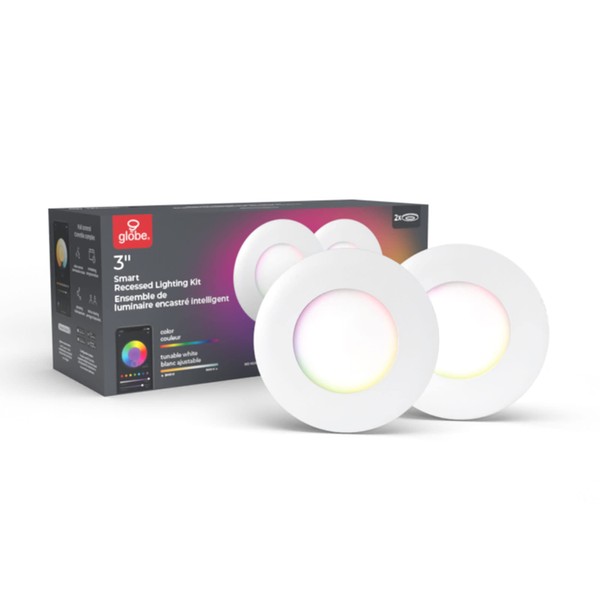 Globe Electric 50466 Wi-Fi Smart 3" Ultra Slim LED Recessed