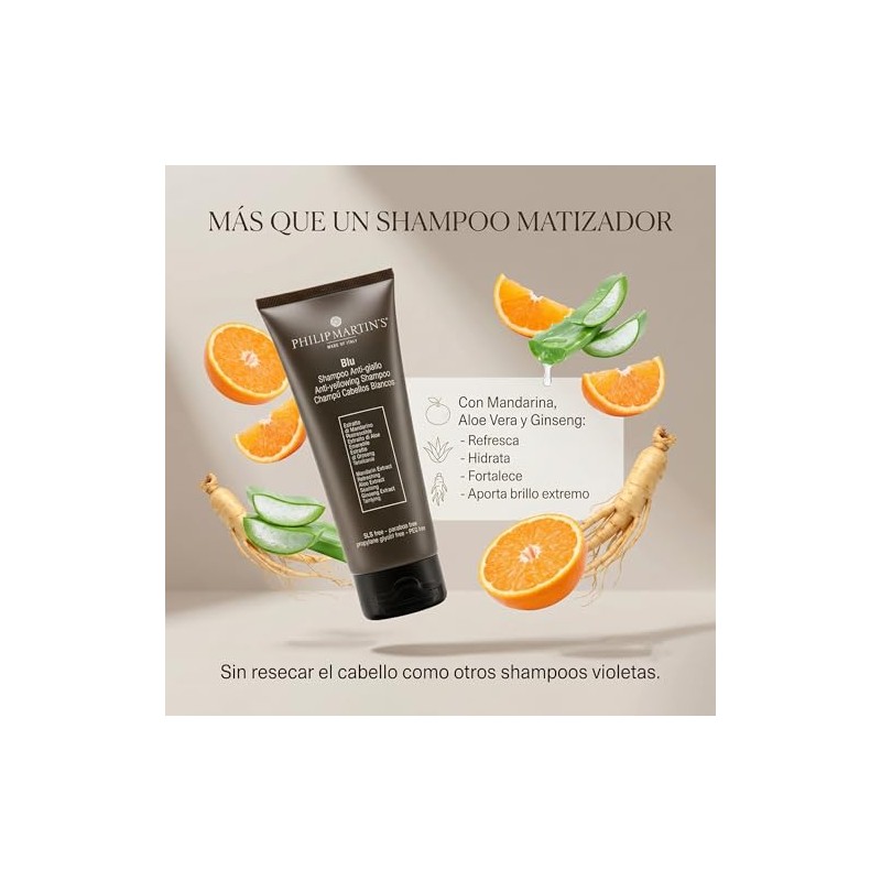 Philip Martin’s Blu Shampoo Matizador Anti Amarillo Cabello Rubio y