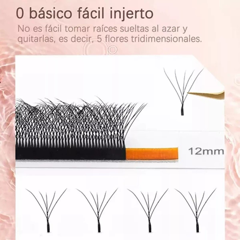 Nagaraku Extensiones De Pestañas 5d W Shape 8-15mm Mix