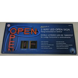 MYSTIGLO VH-01-RL LED Open Sign,22-1/2" L,Plastic, Red, Blue, (SLM1AL)