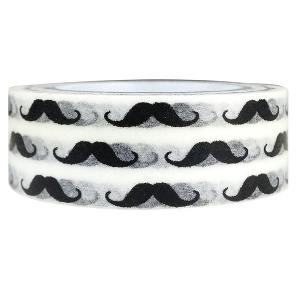 Wrapables Colorful Patterns Japanese Washi Masking Tape, Mustaches