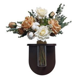 Wall Mounted Flower Vase - Wood Floating Shelf Holder, Natural Hanging Wall Planter, Decorative Pocket Planters, Minimalist Indoor Home Decoration