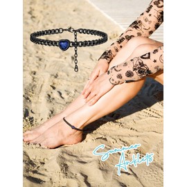 ChainsProMax Ankle Bracelet Stainless Steel Anklets for Women Black Anklets Cuban Anklets Waterproof Anklet