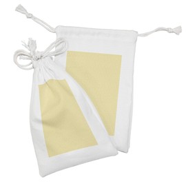 Ambesonne Floral Yellow Fabric Pouch Set of 2, Pastel Pattern with Flowers, Small Drawstring Bag for Toiletries Masks and Favors, 9" x 6", Yellow Yellow
