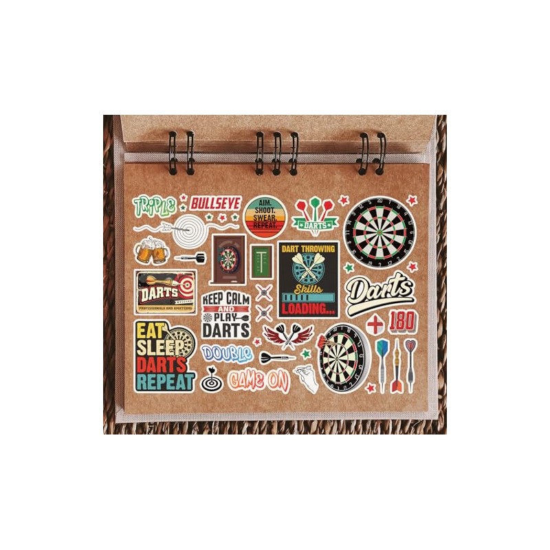 A4 Sticker Sheet Darts Vinyl Stickers - Player Club Pub