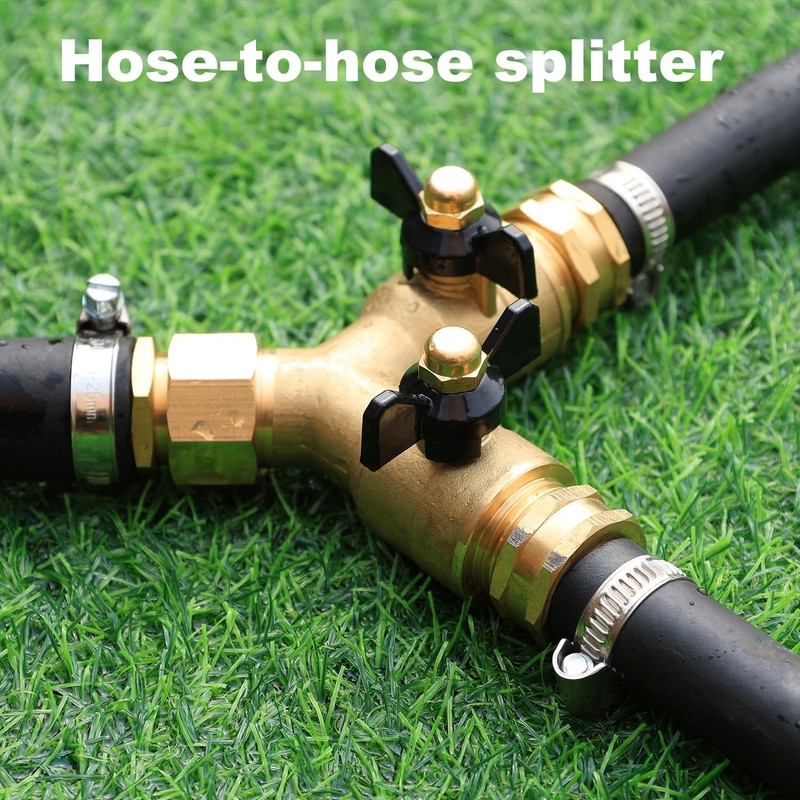YELUN Garden Hose Splitter Full Flow Splitter No Restricted-Flow Connector