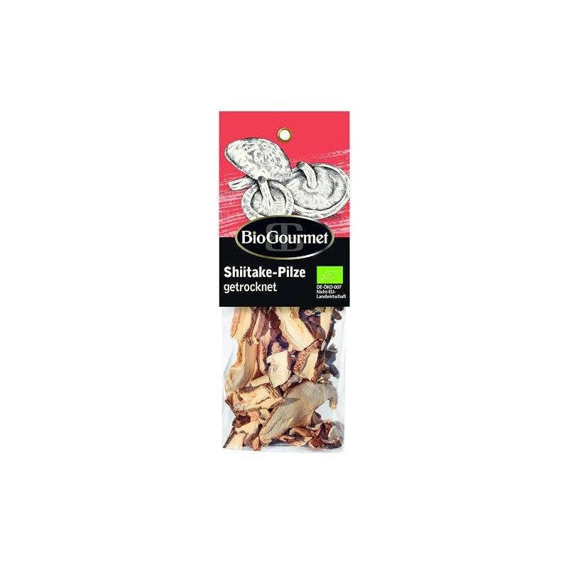 BioGourmet Shiitake Mushrooms Dried Organic, 20 g - Ideal for