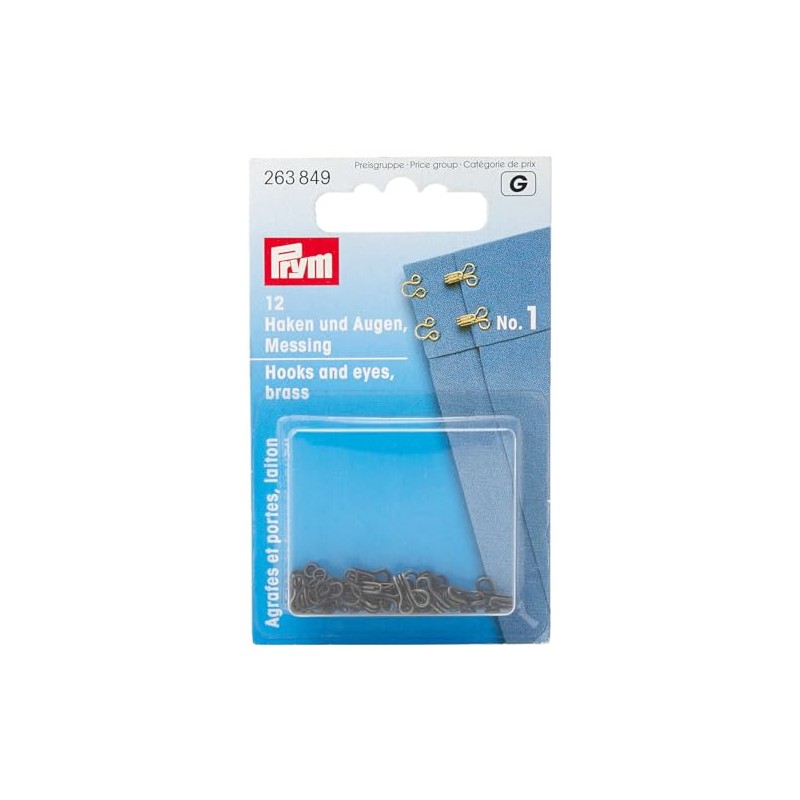 Prym Hooks and Eyes Brass 1 Black