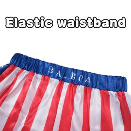 Regenboog American Flag Boxing Costume Rocky Balboa Costume Adult Satin Boxer Coat Shorts Belt Boxing Gloves, boxing shorts, S