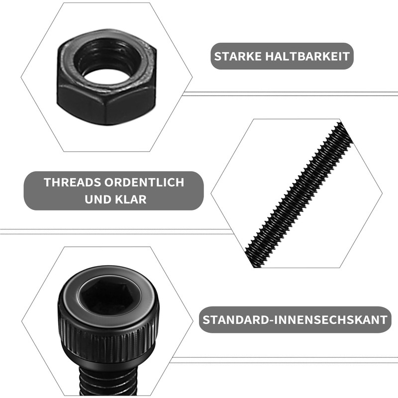 560 Piece M3 Screws Set, Pan Head Allen Screws Nuts