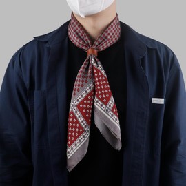 Hymeiluely 27.5 Inches Square Silk Feeling Neck Scarf for Men Necktie Silk Bandanas Pocket Square Cowboy Scarves (A-Gray Red)