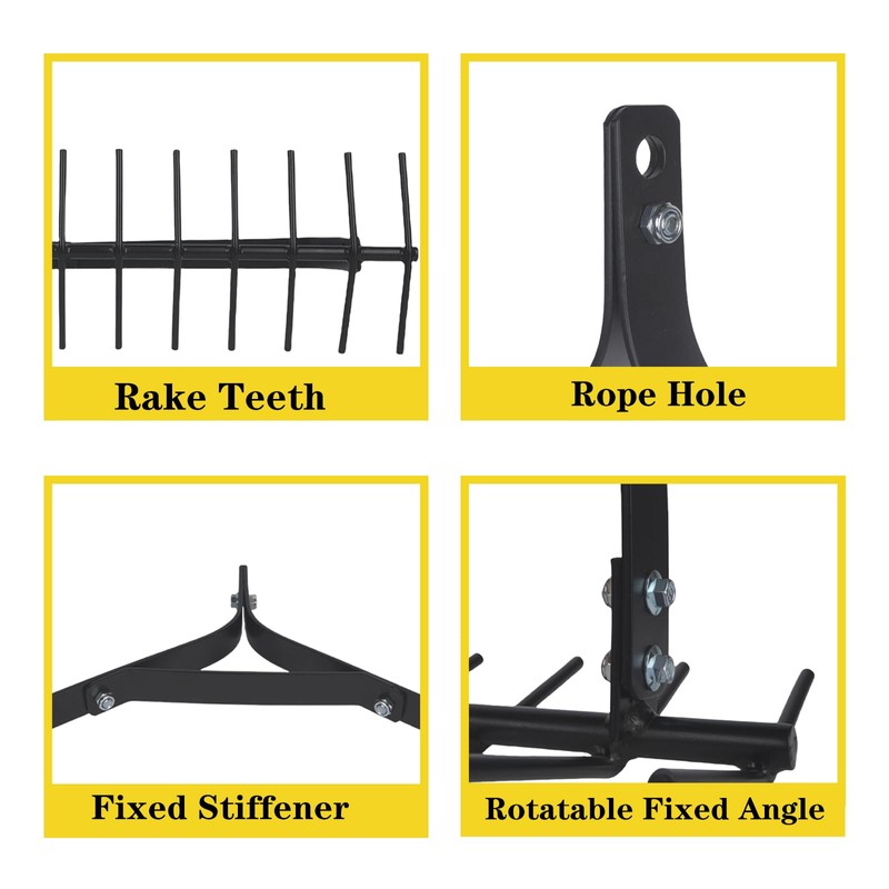 Sancat 32" Throwable Aquatic Weed Rake, Pond Weed rake,Steel Rod