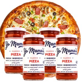 Yo Mama's Foods Keto Classic Pizza Sauce – Pack of (4) - No Sugar Added, Low Carb, Vegan, Gluten Free, Paleo Friendly, and Made with Fresh Non-GMO Tomatoes!