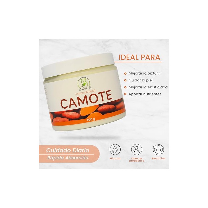 Crema Corporal De Camote Piel Saludable Productos Mart Mexico 400g