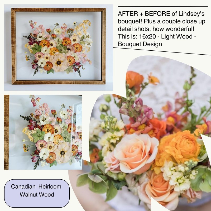 Volakk Floating Frames 16x20 Walnut Shadow Box Frame For Pressed