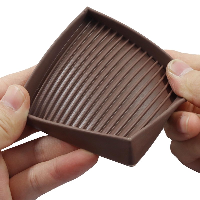 Non-Slip Furniture Pads, 4" x 4", Brown, 4 Pack