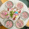 Havawish 100 Pcs Tulip Round Paper Plates 7 Inches Easter