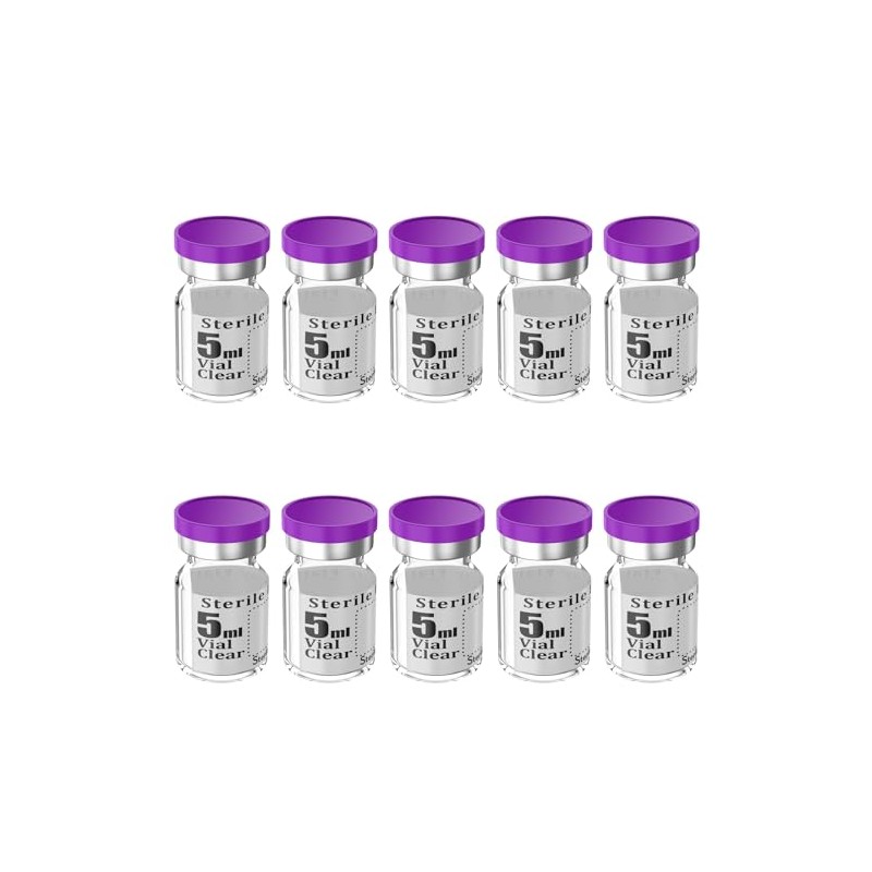 Biocomma 10pcs 5ml Sterile Empty Vial with Plastic Aluminum Caps，Penicillin
