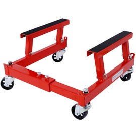 YLIEHS ATV Motorcycle Engine Cradle Dolly 1500lbs, Adjustable Width and Height, Heavy-Duty Steel Construction, Red