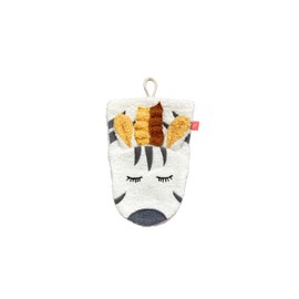 kikadu Zebra Face Cloth, Children's Wash Cloth with Animal Face Made from 100% GOTS-Certified Organic Cotton