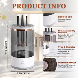 Rechargeable Electric Makeup Brush Cleaner, Multi-Functional Cosmetic Makeup Brush Cleaner, Cord-free Portable Cleaning Solution for Deep Cleaning All Types of Brushes, Latest, Charging, USB-Type C