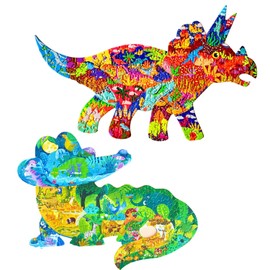 Puzzles for Kids Ages 8-10, 150 Piece Dinosaur and 154 Piece Crocodile Animal Shaped Kids Puzzles Jigsaw Puzzles for Kid Age 4 6 7 8 Learning Educational Gift