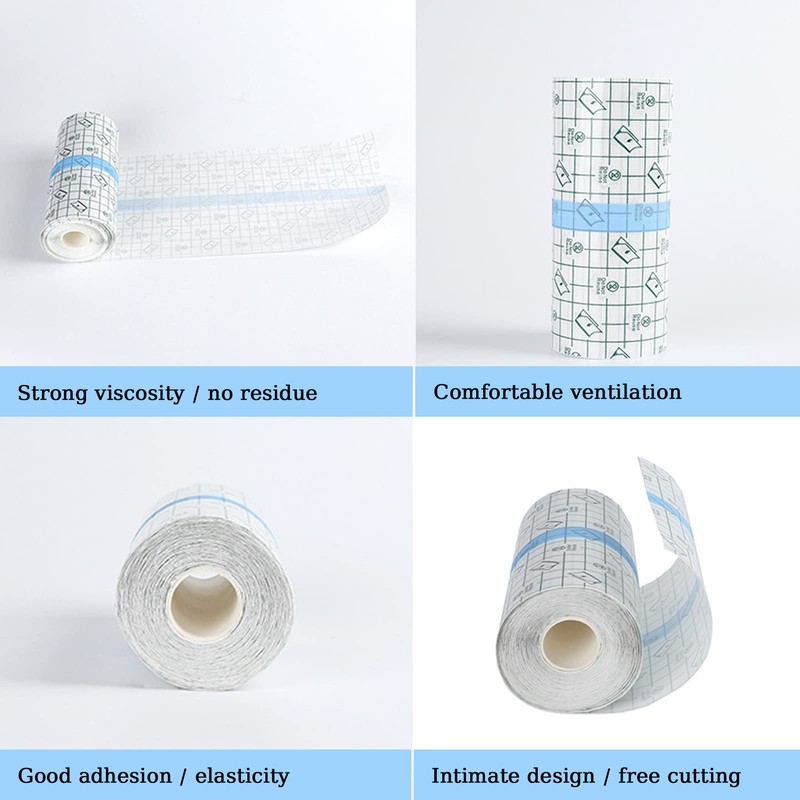 2 Rolls Transparent Stretch Adhesive Bandage, BetterJonny Waterproof Clear Protective