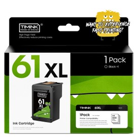 61 Ink Cartridge Replacement for HP 61 Compatiable for HP DeskJet 1000 1010 1050 1510 2050 2510 2540 3000 3050 3510 Envy 4500 5530 OfficeJet 2620 4630 Series (1 Pack Black)