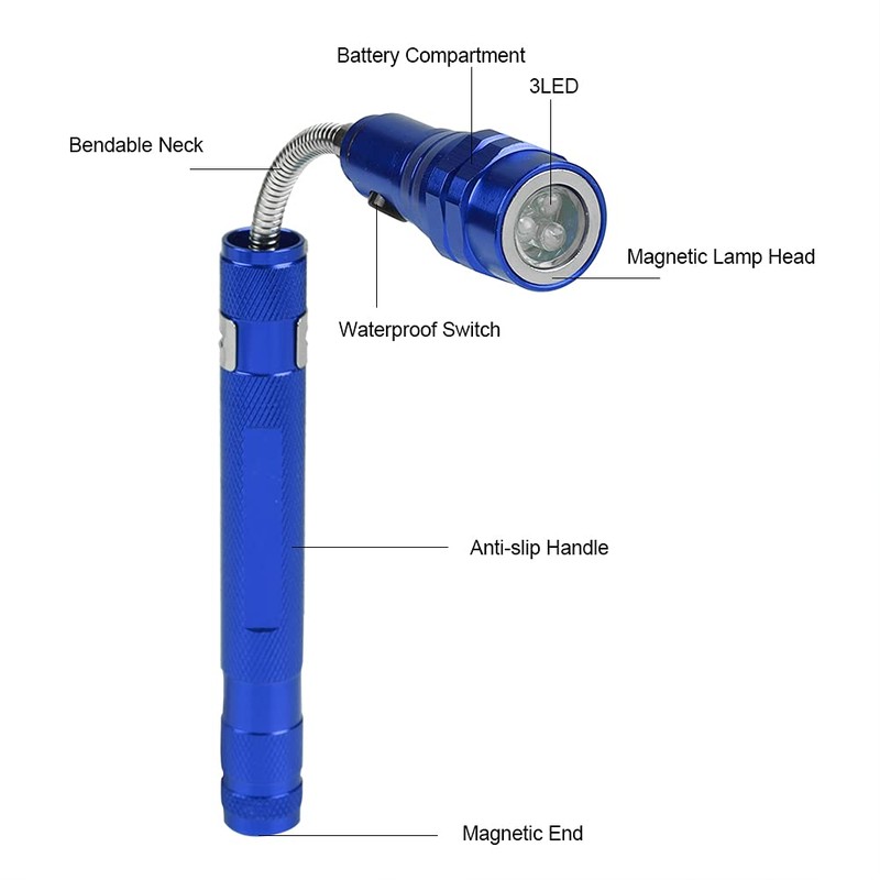 Multi Function Mini Flexible Telescopic LED Flashlight Rotatable Torch with