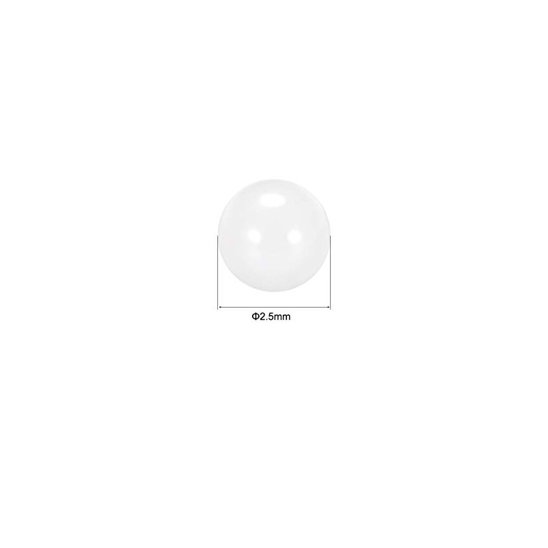 sourcing map 2.5mm Ceramic Bearing Balls, ZrO2 Zirconium Oxide Ball