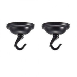 Kisbeibi Pendant Lamp Hook Set Ceiling Cover Plate Hanging Lamp Accessories Decorative Lamp Holder(Black 2pcs)