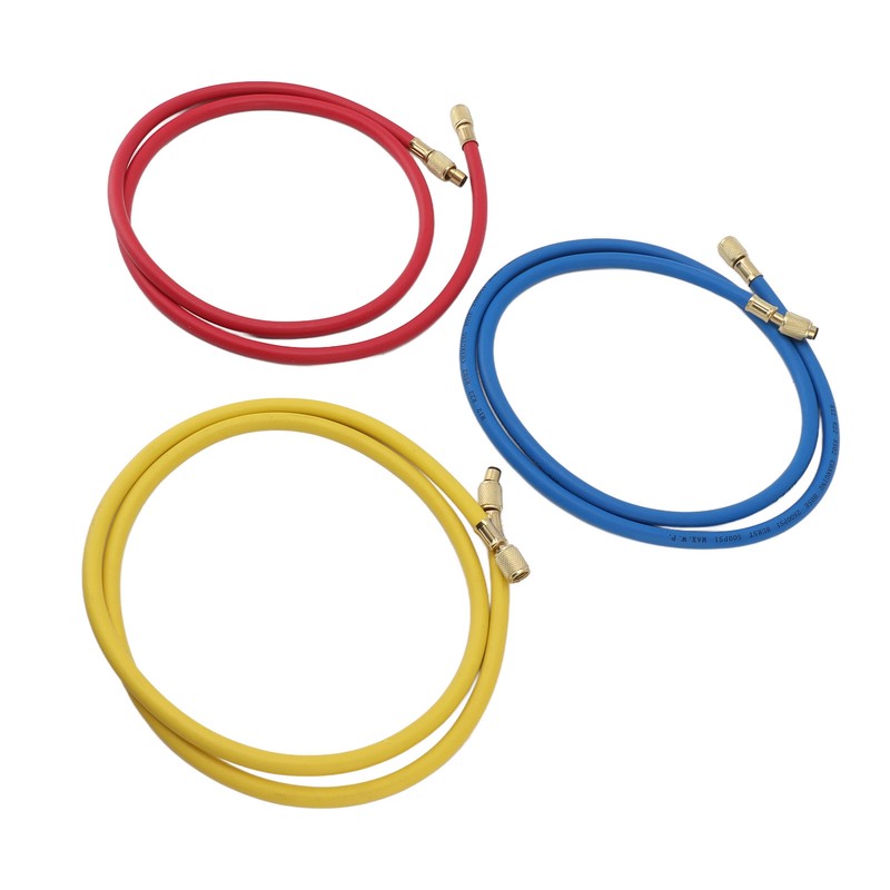 3pcs 150cm Refrigerant Charging Hose Air Conditioner Charging Hose 1/4in
