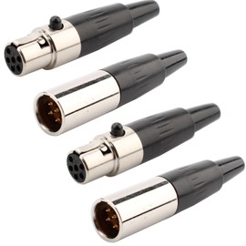 RUNCCI-YUN Set of 2 Mini 6-Pin XLR Male and Female XLR Connectors, Microphone Cable Plug, Microphone Audio Jack XLR Solder Connection XLR Installation Socket for Microphone Speakers