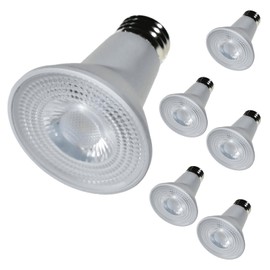 Diodesy- PAR20 LED Long Neck Flood Light Bulb 5W 500 Lumen E26 Medium Base 5000K Bright White Ideal for Track & Recessed Spot Light Bulbs 120V 40° Beam Angle Dimmable White Finish Pack of 6