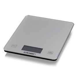Cloer 6878 Digital Kitchen Scales for up to 10 kg, Weighing Function, Weight Measurement in 1 g increments, Quantity in grams, millilitres or ounces possible, Glass Surface, LCD Display, Silver, Silver