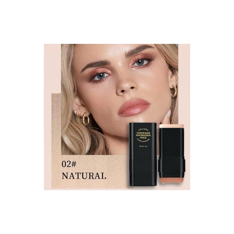 2 In 1 Foundation, Hidratante Y Ligera Con Brocha (Nature)