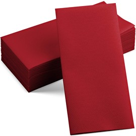 100 servilletas de papel de colores con tacto de lino, servilletas decorativas de color burdeos, suaves y absorbentes. Para cocina, fiesta, boda, baño o cualquier ocasión. Paquete de 100 unidades