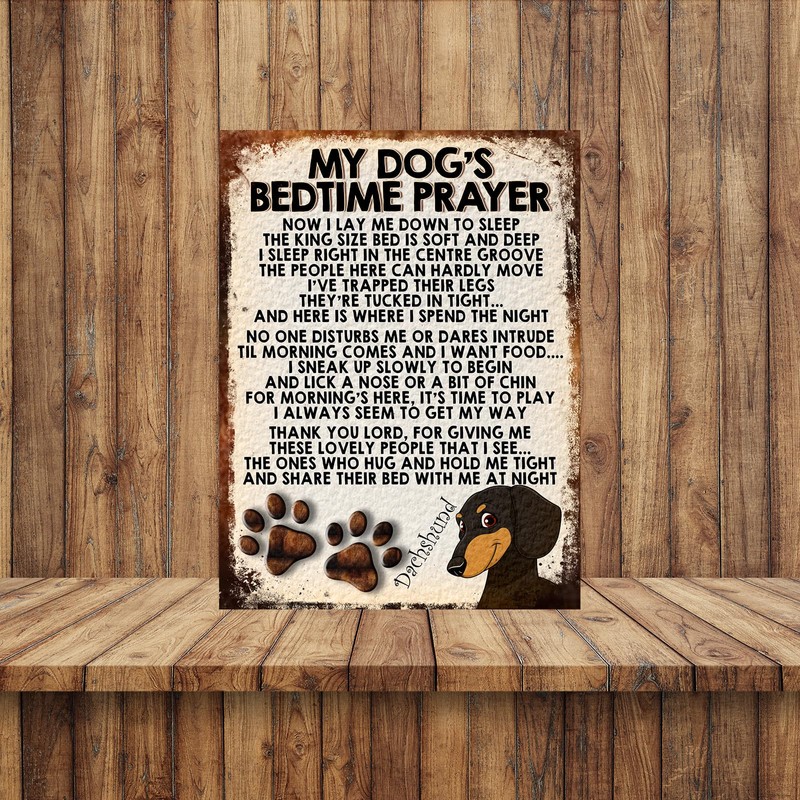 Shawprint MY DOG'S BEDTIME PRAYER RETRO STYLE METAL TIN SIGN/PLAQUE