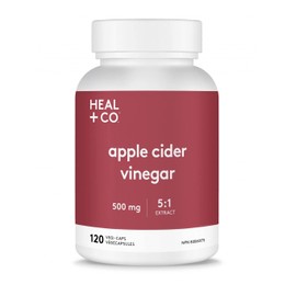 HEAL  CO. Vinagre de Sidra de Manzana Extra Potente 51  5000 mg por Dosis, Apoyo Digestivo y Mineral, 120 Cápsulas Vegetarianas                       